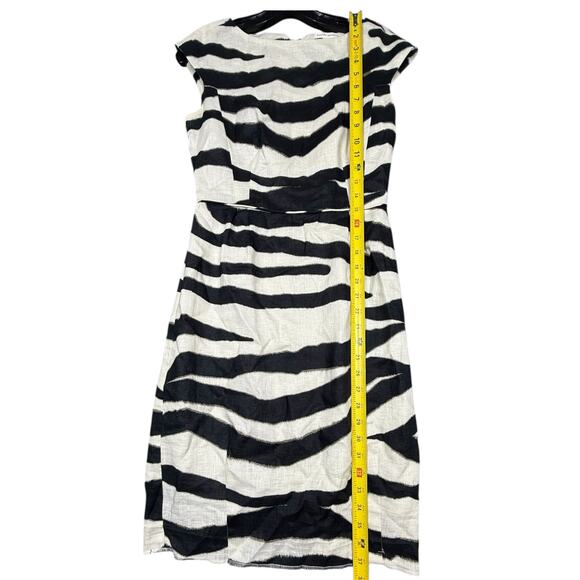 Banana Republic Black White Zebra Print Linen Dress Size 0 - Picture 4 of 8